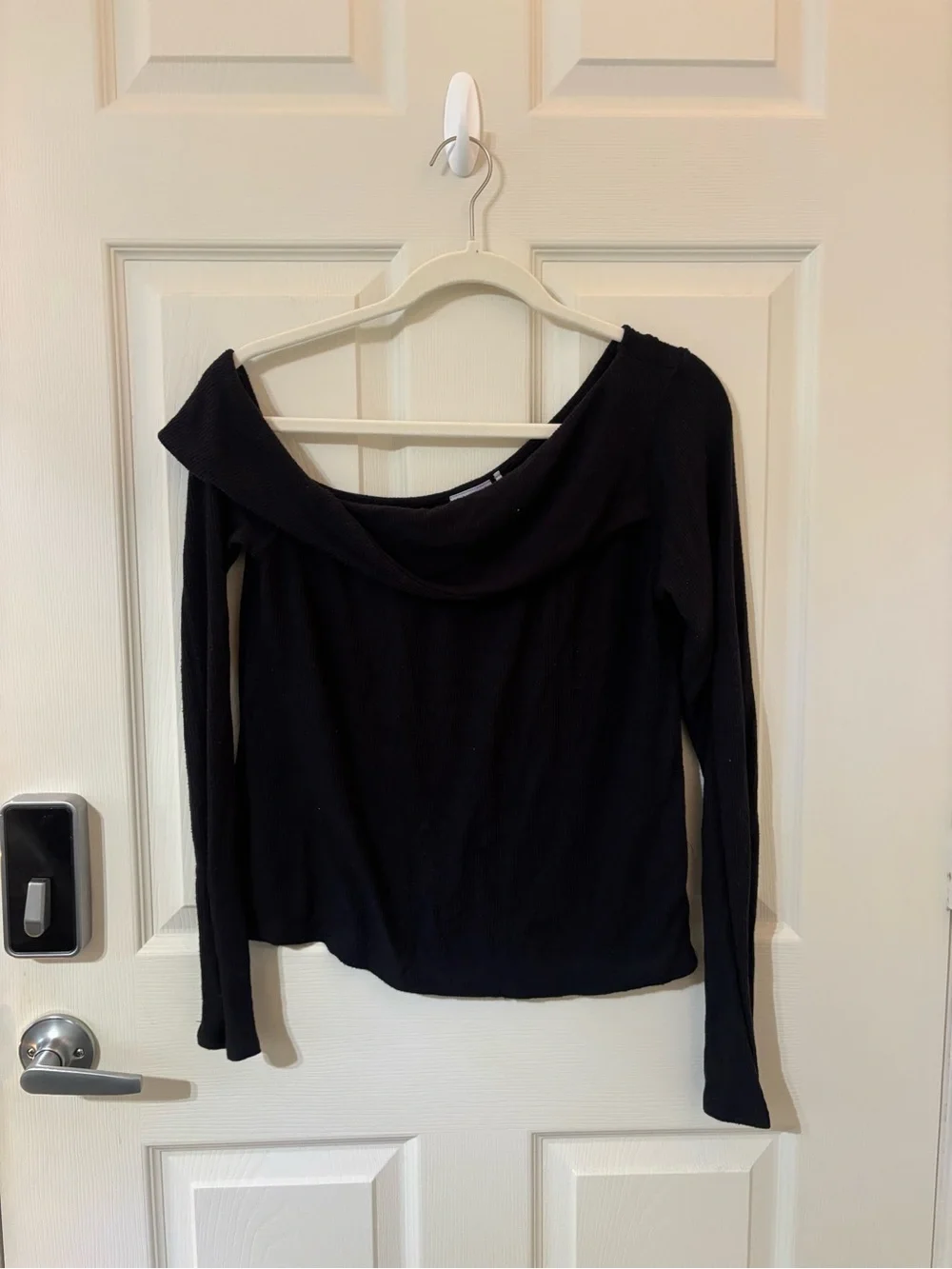 Urban Outfitters Black Off-Shoulder Long Sleeve Top